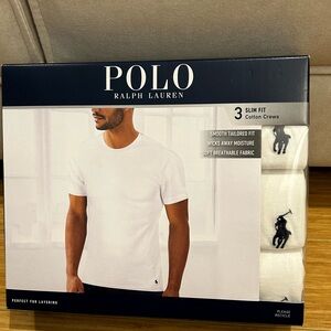 3 pack slim fit Polo Ralph Lauren White T Shirts (new, unopened)